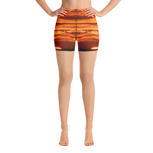 Orange Sundown Yoga Shorts