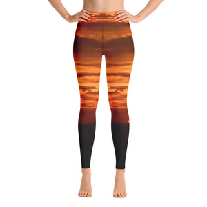 Orange Sundown All-Over Print Yoga Leggings
