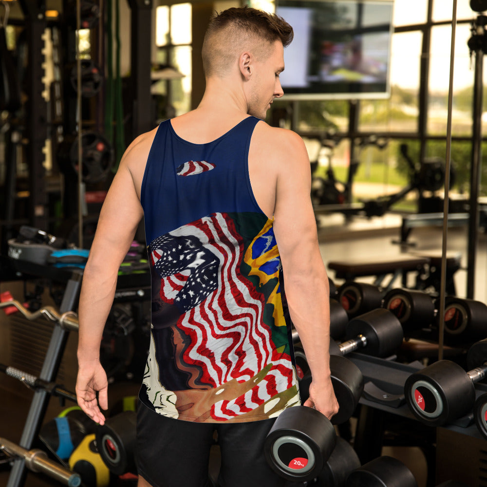 US/Brazil IV Flags  Tank Top