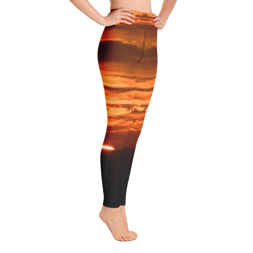 Orange Sundown All-Over Print Yoga Leggings